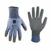 Ge PU Dipped Gloves, 18 GA, Blue/Gray, 1 Pair, L GG207LC